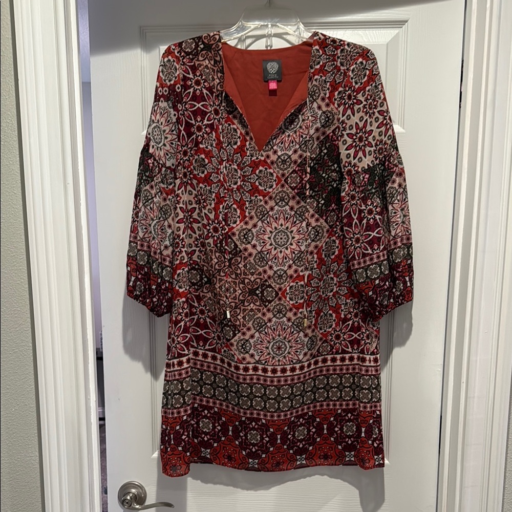 Floral Red and Black Dress